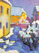 Wassily Kandinsky Cemetery and Vicarage in Kochel oil painting reproduction